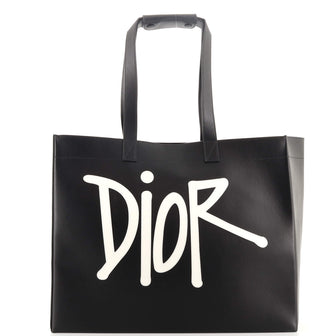 Christian Dior Dior x Shawn Stussy D-Dior Tote Leather with Applique Large