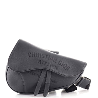 Christian Dior Saddle Crossbody Bag Atelier Signature Printed Leather