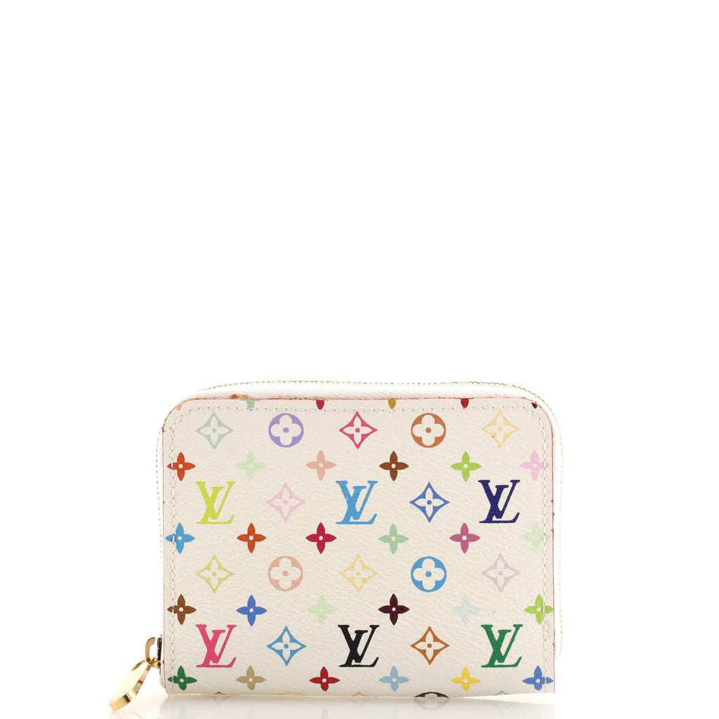 LOUIS VUITTON Monogram Multicolor Zippy Coin Purse Wallet White