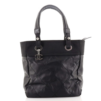 Chanel Biarritz Tote Quilted Coated Canvas Small