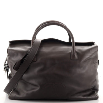 Chanel Vintage Convertible Weekender Bag Leather Large