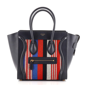 Celine Luggage Bag Woven Cotton Micro