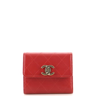 Chanel CC Trifold Wallet Stitched Calfskin Compact