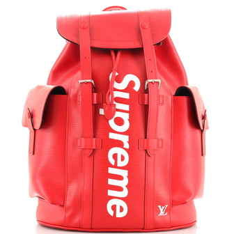 Louis Vuitton Christopher Backpack Limited Edition Supreme Epi Leather PM  Red 180860219