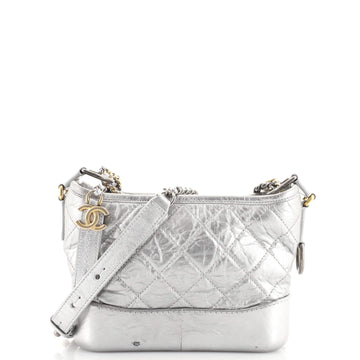 Chanel Gabrielle Hobo Quilted Metallic Aged Calfskin Small