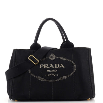 Prada Canapa Convertible Tote Canvas Medium