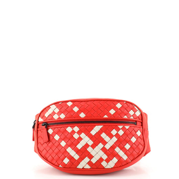 Bottega Veneta Front Zip Belt Bag Intrecciato Nappa