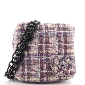 Chanel Camellia Messenger Bag Tweed Large