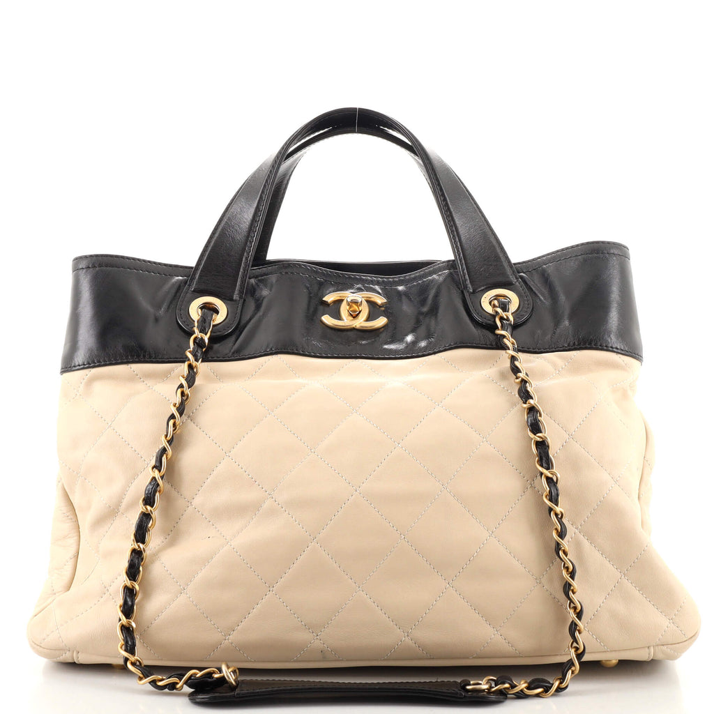 Chanel In The Mix Shopping Bag Quilted Calfskin Small Black 180860258