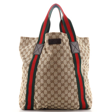 Gucci Original Web Tote GG Canvas Tall