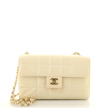 Chanel Chocolate Bar Flap Bag Quilted Patent Medium