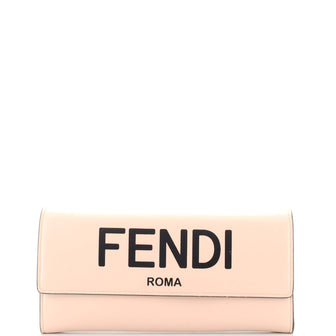 Fendi Logo Continental Wallet Leather