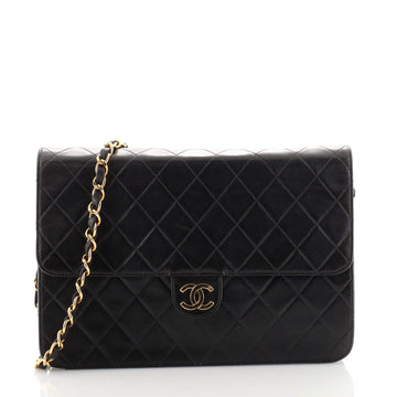 Chanel Vintage Clutch with Chain Quilted Leather Medium