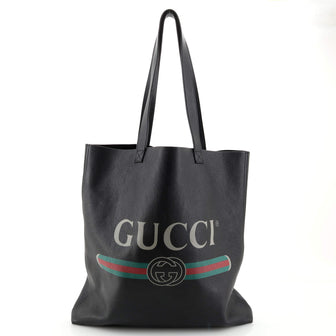 Gucci Logo Tote Printed Leather Large