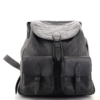 Saint Laurent Festival Backpack Crocodile Embossed Leather Medium
