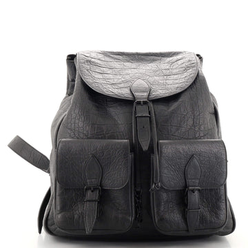 Saint Laurent Festival Backpack Crocodile Embossed Leather Medium