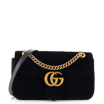 Gucci GG Marmont Flap Bag Matelasse Velvet Small