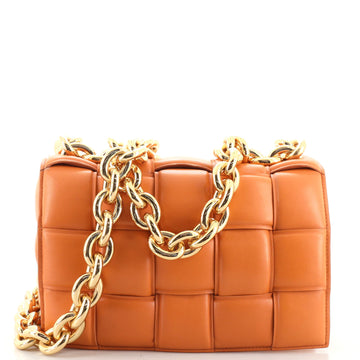 Bottega Veneta Cassette Chain Crossbody Bag Padded Maxi Intrecciato Leather