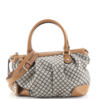 Gucci Sukey Top Handle Satchel Diamante Canvas Medium