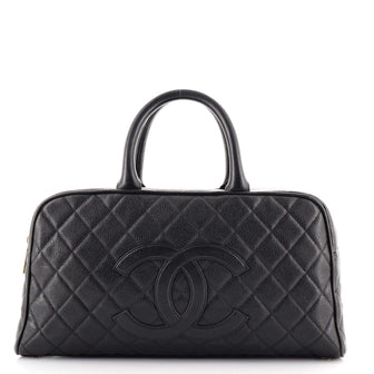 Chanel Timeless CC Bowler Bag Quilted Caviar Large