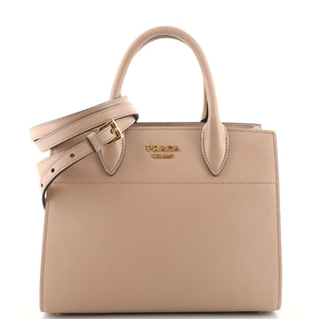 Prada Bibliotheque Tote Saffiano with City Calf Small