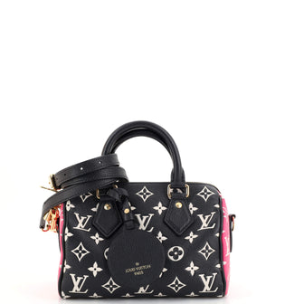 Louis Vuitton VUITTON SPEEDY BAG 20 Black Pink White Leather Cloth