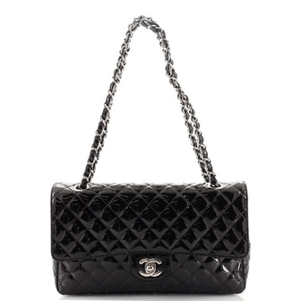 Chanel Secret Label Flap Bag Quilted Patent Medium