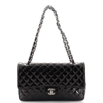 Chanel Secret Label Flap Bag Quilted Patent Medium