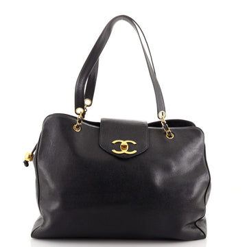 Chanel Vintage Supermodel Weekender Bag Caviar Large