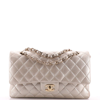 Chanel Classic Double Flap Bag Quilted Metallic Calfskin Medium