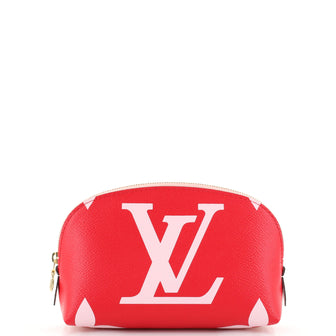 Louis Vuitton Cosmetic Pouch Monogram Giant Red/Pink in Coated