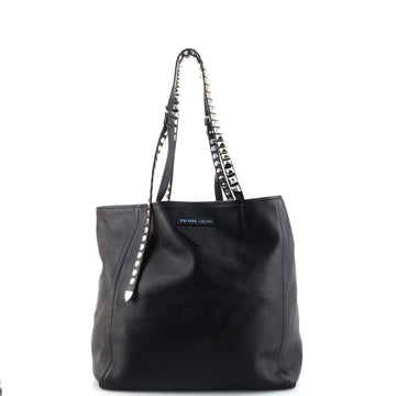 Prada Concept Open Tote Leather with Studded Detail Medium