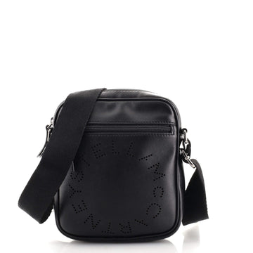 Stella McCartney Logo Camera Messenger Bag Perforated Faux Leather Small