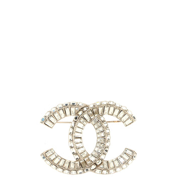 Chanel CC Brooch Metal with Crystals