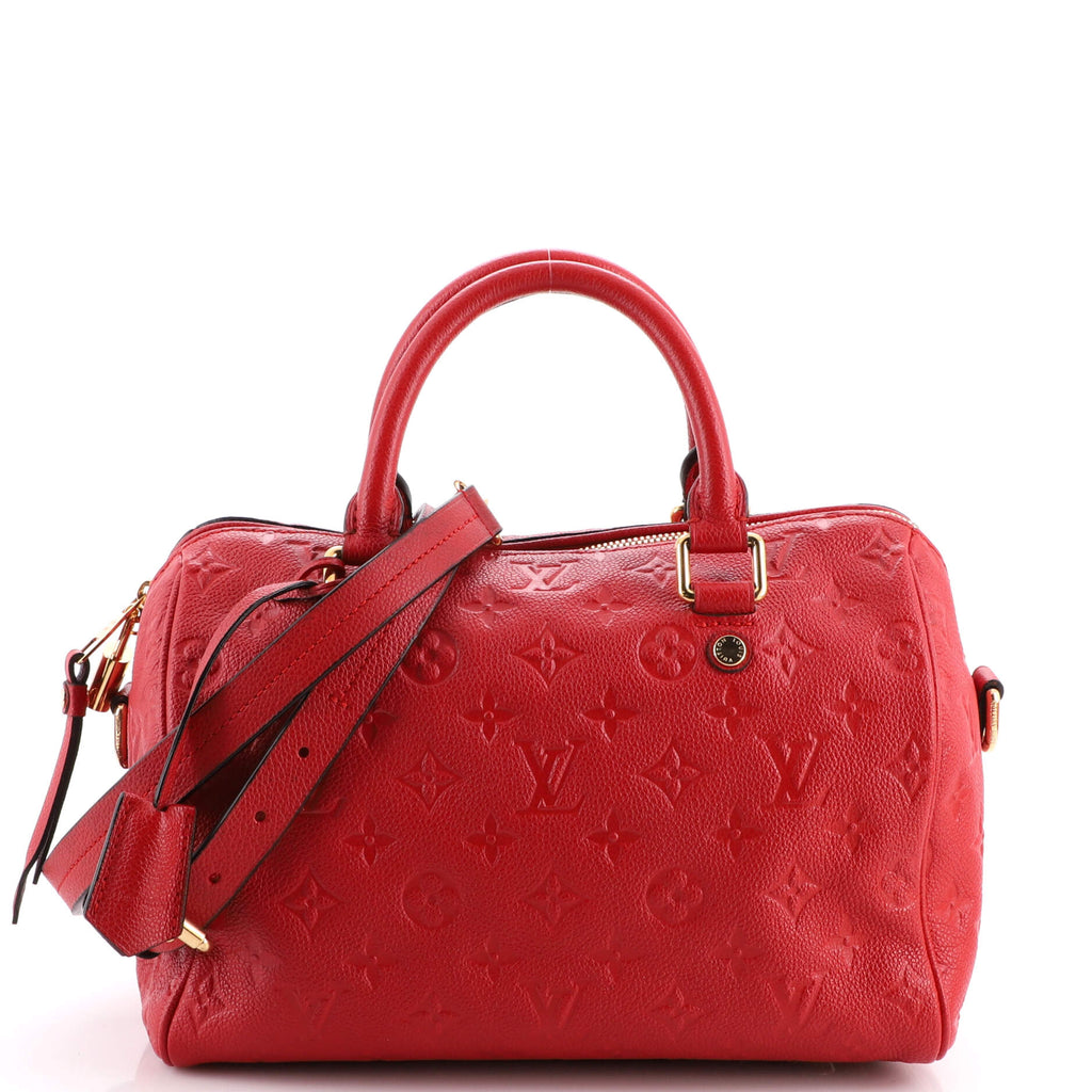 Louis Vuitton Speedy Bandouliere Bag Monogram Empreinte Leather 25 Red  180878193