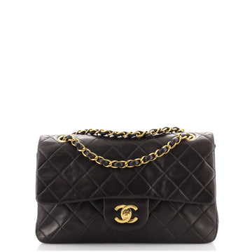 Chanel Vintage Classic Double Flap Bag Quilted Lambskin Small