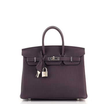 Hermes Birkin Handbag Purple Togo with Palladium Hardware 25