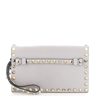 Valentino Garavani Rockstud Flap Clutch Leather Small