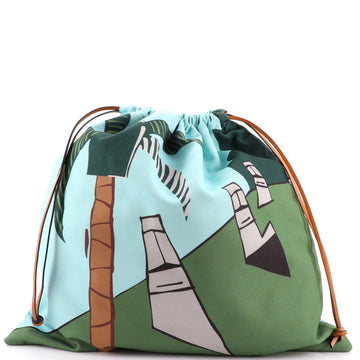 Loewe Paula Drawstring Pouch Printed Canvas Medium