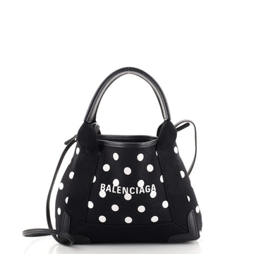 Balenciaga Navy Cabas Printed Canvas XS