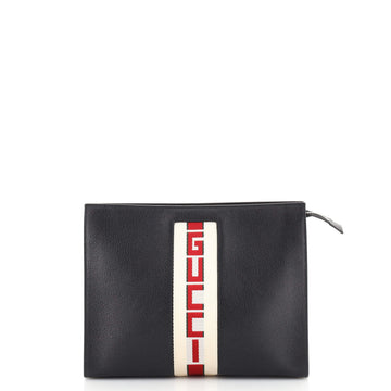 Gucci Web Zip Pouch GG Coated Canvas
