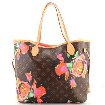 Louis Vuitton Neverfull Tote Limited Edition Monogram Roses MM