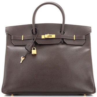 Hermes Birkin Handbag Brown Courchevel with Gold Hardware 40