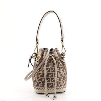 Fendi Mon Tresor Bucket Bag Zucca Suede Mini