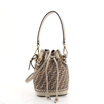 Fendi Mon Tresor Bucket Bag Zucca Suede Mini