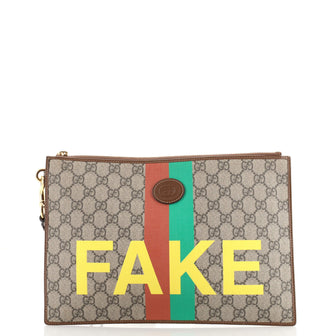 Gucci Fake/Not Zipped Pouch Printed GG Coated Canvas Medium