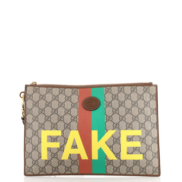 Gucci Fake/Not Zipped Pouch Printed GG Coated Canvas Medium