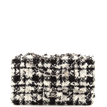 Chanel Vintage Classic Double Flap Bag Quilted Tweed with Sequins Medium