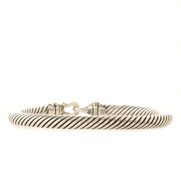David Yurman Cable Buckle Bracelet Sterling Silver with 18K Yellow Gold 5mm