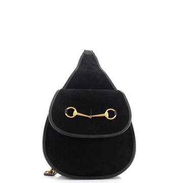 Gucci Vintage Horsebit Sling Bag Suede